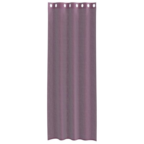 Gordijnen voile met doorvoertules 2 st paars 140x260 cm 4