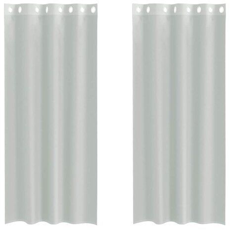 Gordijnen voile met doorvoertules 2 st 140x245 cm lichtgrijs 2
