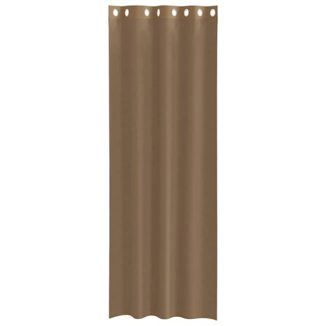 Gordijnen voile met doorvoertules 2 st lichtbruin 4