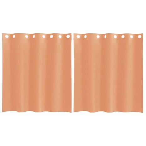 Gordijnen voile met doorvoertules 2 st terracotta 2