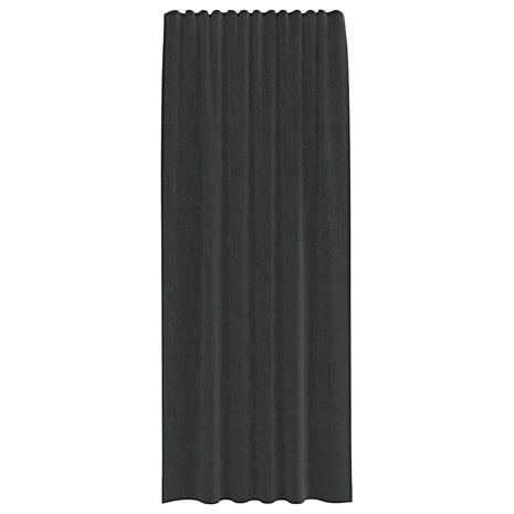 Gordijnen voile met roedezakken 2 st zwart 4