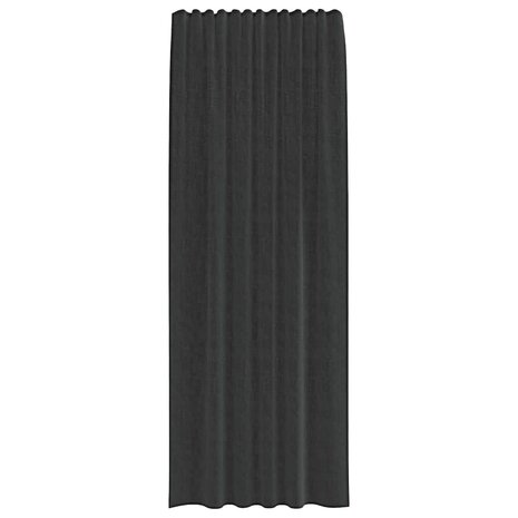 Gordijnen voile met roedezakken 2 st zwart 4