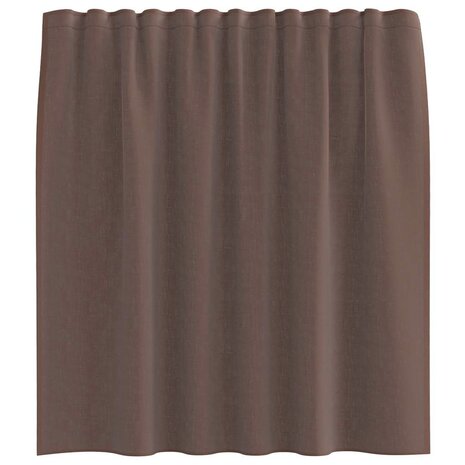 Gordijnen voile met roedezakken 2 st bruin 4