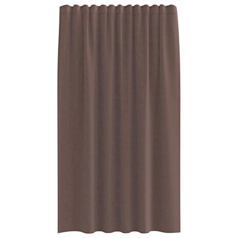 Gordijnen voile met roedezakken 2 st bruin 4