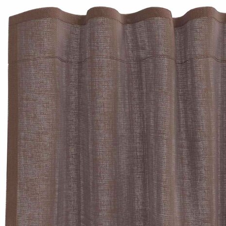 Gordijnen voile met roedezakken 2 st bruin 5