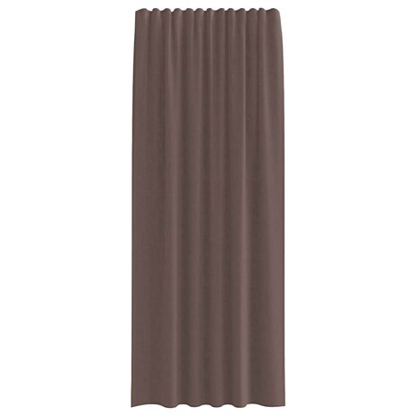Gordijnen voile met roedezakken 2 st bruin 4