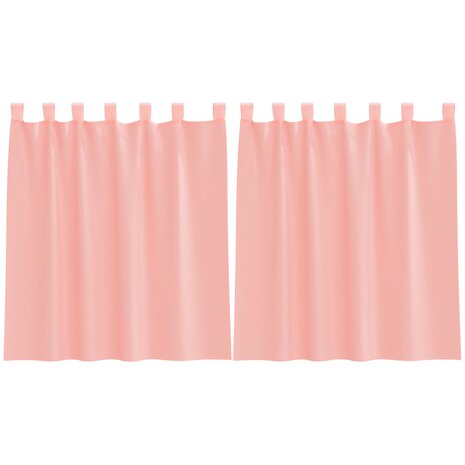Gordijnen voile met roedezakken 2 st roze 2