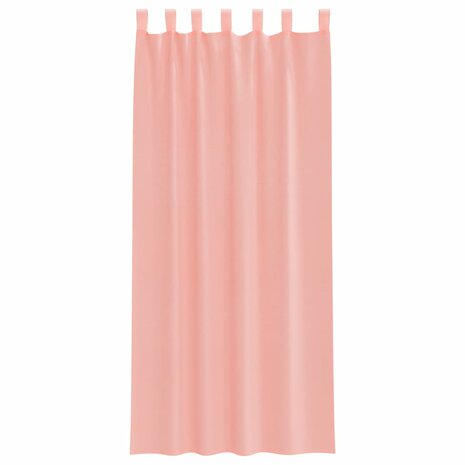 Gordijnen voile met roedezakken 2 st roze 4