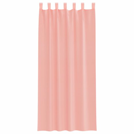 Gordijnen voile met roedezakken 2 st roze 4