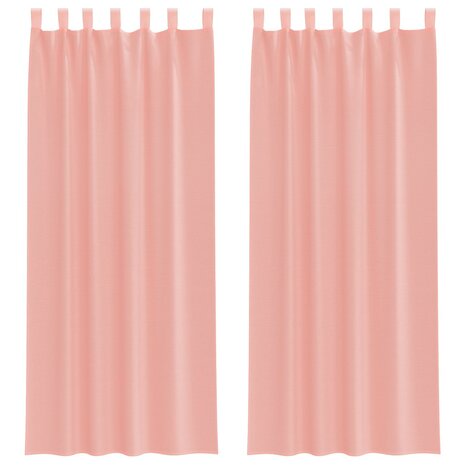 Gordijnen voile met roedezakken 2 st roze 2