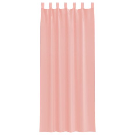 Gordijnen voile met roedezakken 2 st roze 4