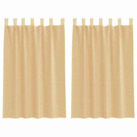 Gordijnen voile met roedezakken 2 st zand 2
