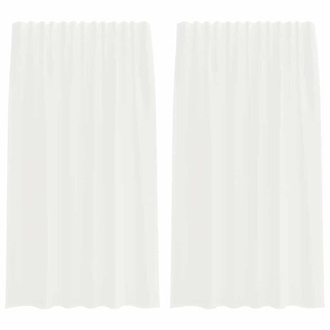 Gordijnen voile met roedezakken 2 st wit 2