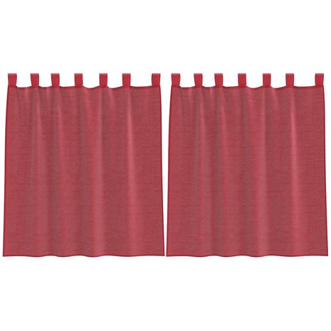 Gordijnen voile met roedezakken 2 st wijnrood 2