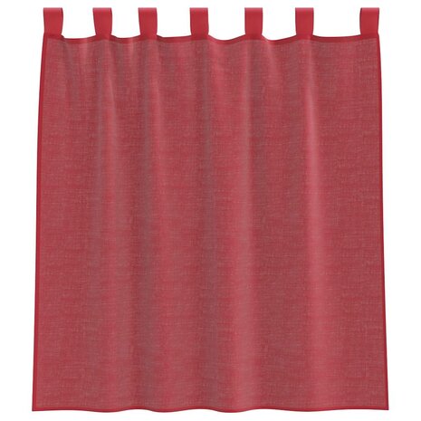 Gordijnen voile met roedezakken 2 st wijnrood 4