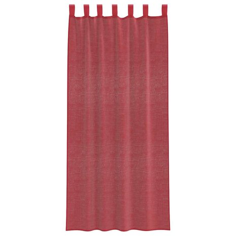Gordijnen voile met roedezakken 2 st wijnrood 4