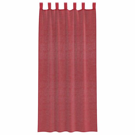 Gordijnen voile met roedezakken 2 st wijnrood 4