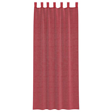 Gordijnen voile met roedezakken 2 st wijnrood 4