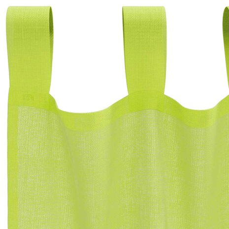 Gordijnen voile met lipje Top 2 st Appelgroen 5