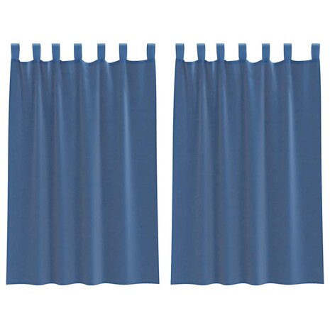 Gordijnen voile met lussen 2 st 140x175 cm koningsblauw 2