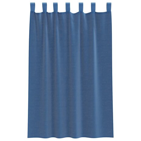 Gordijnen voile met lussen 2 st 140x175 cm koningsblauw 4