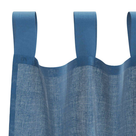 Gordijnen voile met lussen 2 st 140x175 cm koningsblauw 5