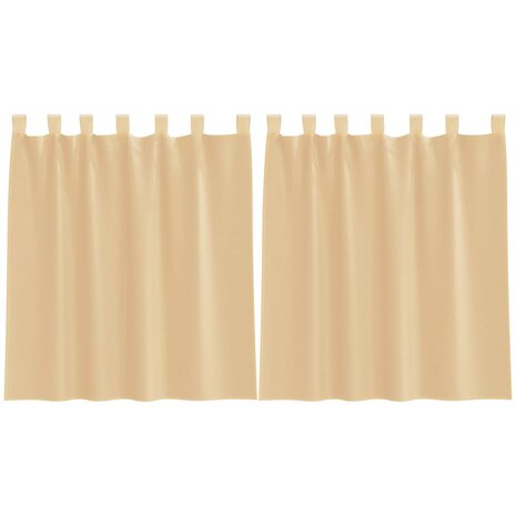 Gordijnen met lussen 2 st 140x140 cm zand 2