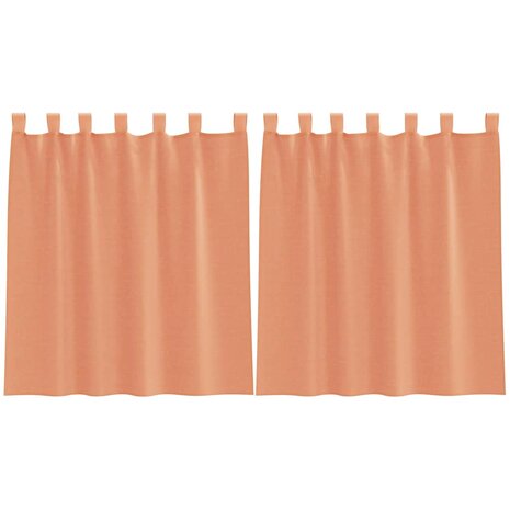 Voile gordijnen met lussen 2 st terracotta 140x140 cm 2