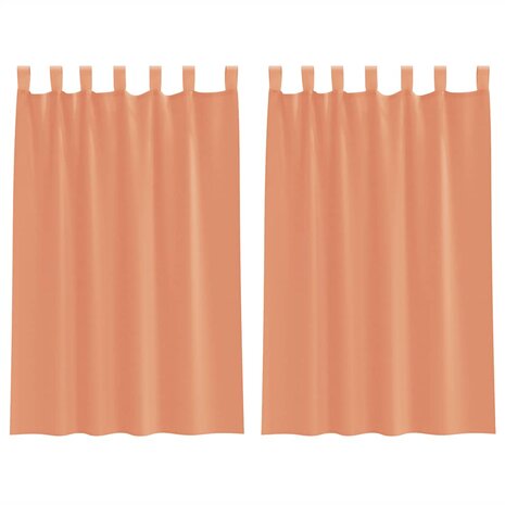 Gordijnen voile met lussen 2 st terracotta 140x175 cm 2