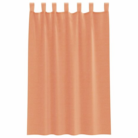 Gordijnen voile met lussen 2 st terracotta 140x175 cm 4