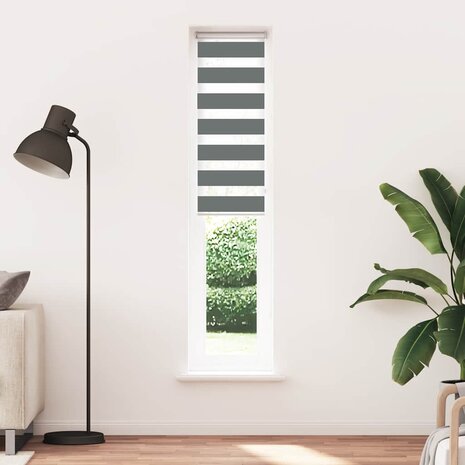 Zebra rolgordijn 40x200 cm stofbreedte 35,9 cm donkergrijs 2