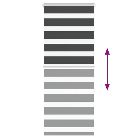 Zebra rolgordijn 55x150 cm stofbreedte 50,9 cm zwart 5