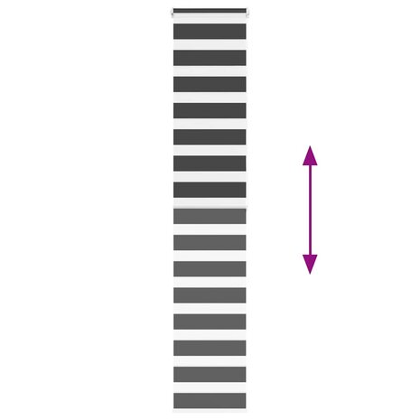 Zebra rolgordijn 50x200 cm stofbreedte 45,9cm zwart 5