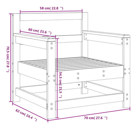 Tuinstoelen 2 st massief grenenhout 8
