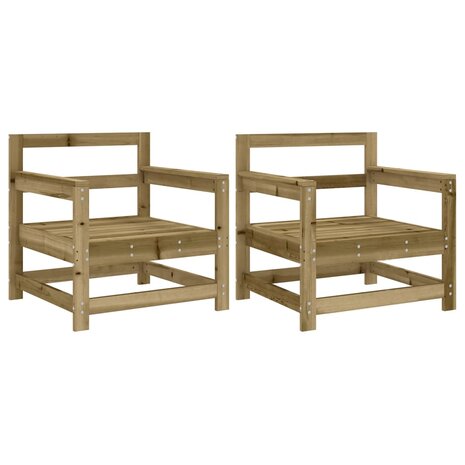 Tuinstoelen 2 st geïmpregneerd hout 2