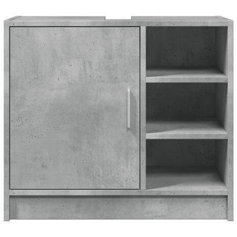 Wastafelkast 63x29x55 cm bewerkt hout betongrijs 4