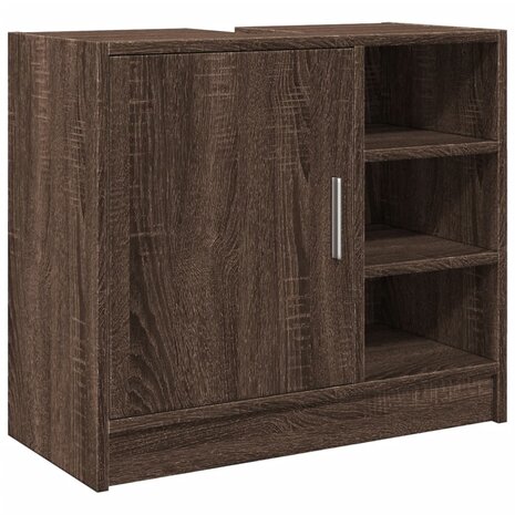 Wastafelkast 63x29x55 cm bewerkt hout bruin eikenkleurigig 2