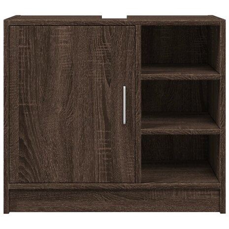 Wastafelkast 63x29x55 cm bewerkt hout bruin eikenkleurigig 4