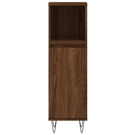 Badkamerkast 30x30x100 cm bewerkt hout bruin eikenkleur 5