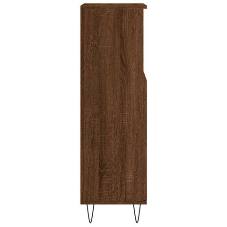 Badkamerkast 30x30x100 cm bewerkt hout bruin eikenkleur 7
