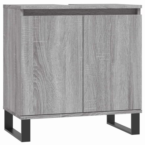 Badkamerkast 58x33x60 cm bewerkt hout grijs sonoma eikenkleurig 2