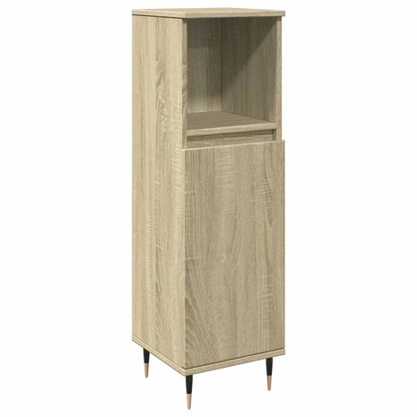 Badkamerkast 30x30x100 cm bewerkt hout sonoma eikenkleurig 2
