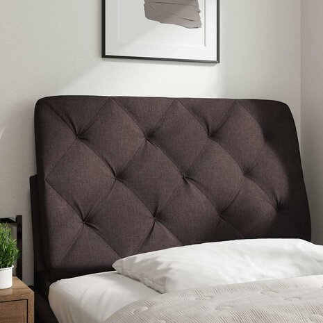 Hoofdbordkussen 90 cm stof donkerbruin 2