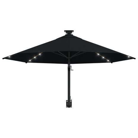 Wandparasol met LED&apos;s 300 cm zwart 4