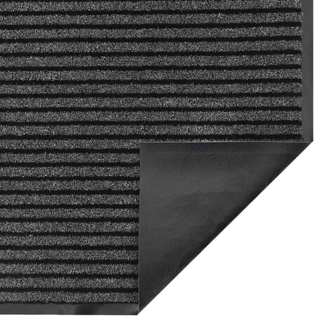 Deurmat 90x120 cm gestreept zwart en grijs 5