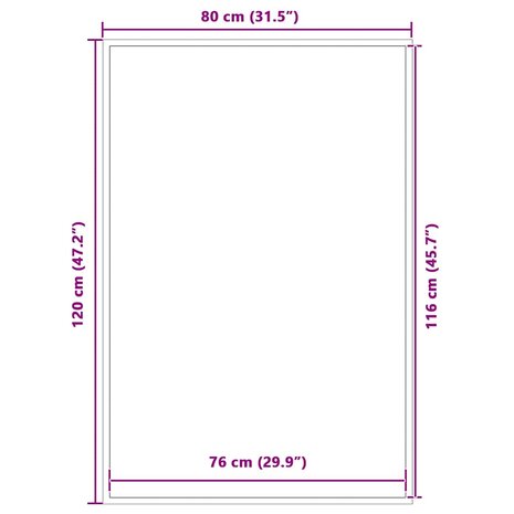 Deurmat 80x120 cm zwart 7