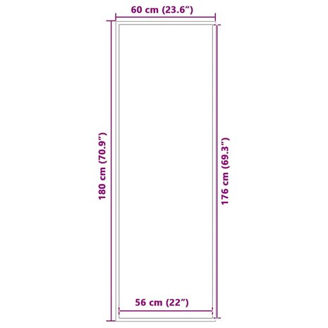 Deurmat 60x180 cm grijs 7