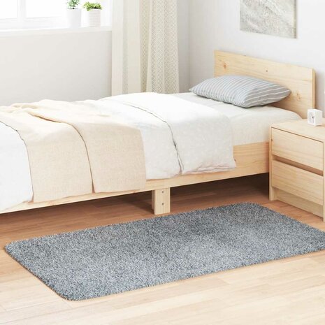 Hoogpolig vloerkleed NAVARRA 80x150 cm polyester zilvergrijs 1