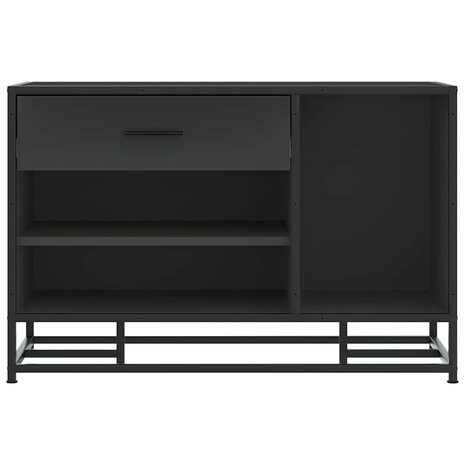 Schoenenbank 80x40x53,5 cm bewerkt hout en metaal zwart 4