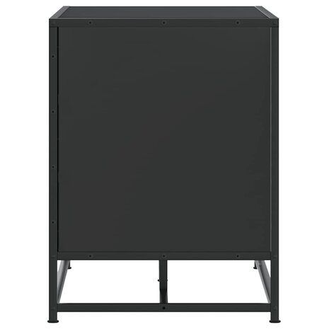 Schoenenbank 80x40x53,5 cm bewerkt hout en metaal zwart 5